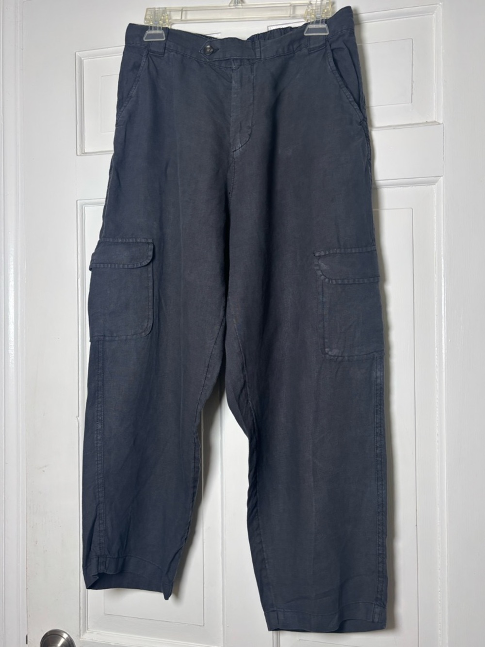 Rachel Zoe 100% Linen Wide Leg Steel Grey Women’s L Pants